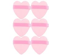 BRIGHTFUFU 6pcs Houppette Poudres Éponge De Maquillage En Mousse Rose En Forme De Cœur Multifonction Pour Poudre Libre Et Fond De Teint Accessoires De Maquillage Pour Débutants