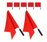 BRIGHTFUFU 7 pièces Drapeaux de Signalisation Portatifs Rouge pour Arbitres de Touche Manche Inox Mousse, Drapeau de Sécurité du Match pour Football Volley Rugby