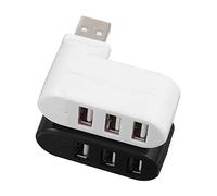 BRIGHTFUFU Adaptateur Multi-USB 2.0 à 3 Ports en Plastique Blanc, Hub USB 2.0 Plug and Play Fonction Charge, Lot de 2 Pièces pour Ordinateurs et Périphériques