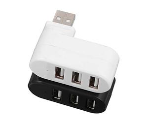 BRIGHTFUFU Adaptateur Multi-USB 2.0 à 3 Ports en Plastique Blanc, Hub USB 2.0 Plug and Play Fonction Charge, Lot de 2 Pièces pour Ordinateurs et Périphériques