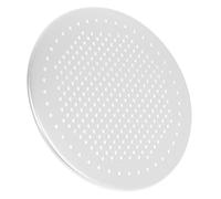 BRIGHTFUFU Aluminium Perforée Plaque à Pizza Ronde, Épaisse pour Four | Argenté, Usage Maison, Adaptée aux Gâteaux et Brioches Vapeur, Format Pratique, Sûre et Robuste