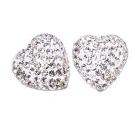 BRIGHTFUFU Autocollants Métalliques de Cœur Décoration DIY pour Intérieur Automobile 6 Pièces Adhésifs en Acier Inoxydable Strass Brillants pour Bouton de Tableau de Bord Voiture