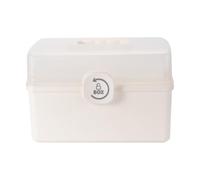 BRIGHTFUFU Boîte à Remède en Plastique Blanc Grosse Capacité Portable | Compartiments Intégrés, Fermeture Rotative Sécurisée, Poignée Pratique, Résiste à L’humidité, Présent Utile