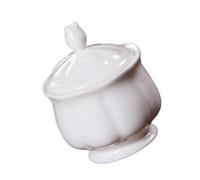 BRIGHTFUFU Boîte à Sucre Carrée en Céramique Alimentaire Blanche 180 Ml Couvercle, Pot de Rangement pour Sucre, Café et Bonbons, Résistance Haute Température, Usage Maison et Café