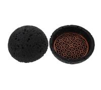 BRIGHTFUFU Bol Décoratif Noir en Ciment et Métal Forme Sphérique Imitation Météorite pour Service Sushi, Infusion Homogène de Fumée et Maintien des Saveurs Fraîches, Centre de Table pour