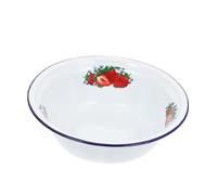 BRIGHTFUFU Bowl Émail Profond Bol De Soupe Traditionnel Bol à Salade Nouilles Avec Design Fraise Ustensile Pratique Et Résistant Pour Cuisine Et Service