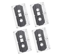 BRIGHTFUFU Cassettes Audio Vierges 30 Facile à Utiliser Enregistrement Clair et Stable Lot de 4 Plastique Noir et Présents Vintage pour Projets DIY