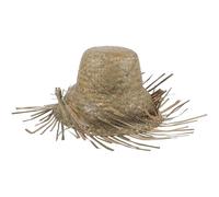 BRIGHTFUFU Chapeau de Paille Tropical à Thème Mexicain Chapeau de Plage Hawaïen en Paille Légère Taille 55-60 CM Couleur Kaki Naturel Accessoire de Fête D’Été pour Hommes et Femmes