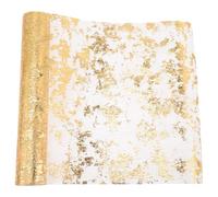 BRIGHTFUFU Chemin de Table en Maille Dorée 29 Cm X 5 M Décor de Table Fête et Mariage Décoration Dorée pour Banquet Élégant en Tulle Pailleté Nappe Festive Polyvalente