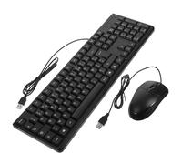 BRIGHTFUFU Clavier USB Filaire Complet 104 Touches Souris Filaire Abs Noire et Pavé Numérique Intégré Ensemble Clavier Souris USB Usage Bureautique