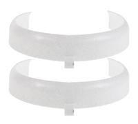 BRIGHTFUFU Clip On Spill Proof Guard, Plate Guard for Eating, 2PCS Plastic White with Smooth Rounded Edges, Adaptive Plate Accessory for Flat Dining Plates, Easy Scooping Food at Home Care