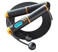 BRIGHTFUFU Corde à Sauter Ajustable avec Compteur Électronique Câble Épais Antidérapant pour Fitness Salle Entraînement Mma et Boxe Corde sans Fil Optionnelle pour Exercice Sécurisé