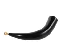 BRIGHTFUFU Corne de Vache Naturelle Noire, Accessoire de Spectacle de Fête Portable avec Embouchure en Cuivre, pour Pirate Party ou Film Shoots