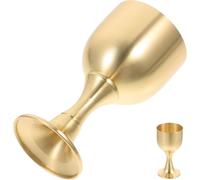 BRIGHTFUFU Coupe Sacrée en Laiton 50g Brossé, Calice Eucharistie à Pied, Gobelet D'offrande Multifonction pour Culte Bouddhiste et Usage Rituel, Tasse en Métal Résistante pour Maison