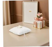 BRIGHTFUFU Coussin pour Alliances Mariage Blanc Coussin De Alliances Support Dentelle Mariage