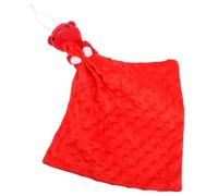 BRIGHTFUFU Couverture Apaisante à Pois pour Bébé 30x30 Cm en Peluche Douce Rouge Doudou Ours, Couverture de Sécurité Tactile Réconfortante pour Tout-Petit, Sommeil et Éveil Sensoriel