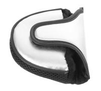 BRIGHTFUFU Couvre-Putter de Golf Rétro en Cuir PU Argenté, Facile à Enfiler | Protection Confortable et Élastique, Antistatique, Se Glisse le Paquet, pour Club de Golf