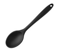 BRIGHTFUFU Cuillère Cuisine en Silicone Antiadhésive Noire, Petite Taille Compacte, Manche Antidérapant, Cuillère Multifonction pour Mélanger et Servir, Compatible Lave-vaisselle, Ustensile
