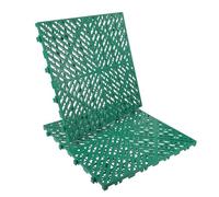 BRIGHTFUFU Dalles de Sol Modulaires en Plastique Vert 2pcs pour Garage et Station de Lavage de Voitures, Revêtement Solide et Facile à Entretenir, Forme Carrée Antidérapante