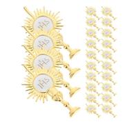 BRIGHTFUFU Décorations pour Fêtes Religieuses Vintage 24 Pièces en Plastique Or, Accessoires Chic pour Fête Religieuse ou Party Ambiance Festive