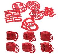 BRIGHTFUFU Dispersion de Confettis pour Table de Mariage Style Chinois, 120pcs Léger en Tissu Non Tissé, Décoration Rouge pour Anniversaires et Saint-valentin Plusieurs styles