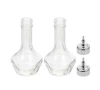 BRIGHTFUFU Doseur Bouteille Alcool en Verre 50ml 2pcs pour Bar et Fêtes à Domicile, Mélangeur Cocktail Transparent sans Gaspillage, Accessoire Bar Professionnel pour Bartenders