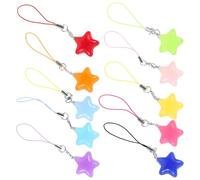 BRIGHTFUFU Dragonne pour Téléphone D'étoile à Cinq Branches, en Coton et Résine, Solide et Facile à Attacher, comme Charme Décoratif pour Téléphone Portable