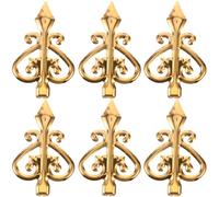 BRIGHTFUFU Embouts de Clôture Décoration Extérieure Élégante Lot de 6 en Alliage D'aluminium Or, Résistance Élevée à L'usure et Antirouille pour Jardin et Pelouse