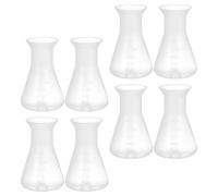 BRIGHTFUFU Ensemble de 8 Petites Bouteilles Flacon Conique en Plastique Pp 50ml pour Laboratoire, Fioles Scientifiques Plastiques Faciles à Agiter et Anti-débordement