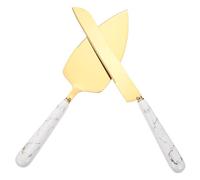 BRIGHTFUFU Ensemble de Couteaux et Pelle à Gâteau Manche en Céramique Blanc, Acier Inoxydable Résistant, Coupe-fromage et Spatule Multifonction pour Pâtisserie et Service de Gâteau,