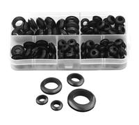 BRIGHTFUFU Kit de Grommets en Caoutchouc Noir 105 Pièces, 4 à 10 Mm