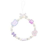 BRIGHTFUFU Lanière pour Téléphone Portable à Perles Rose Breloque Cœur et Ours Kawaii, Chaîne Téléphone Décorative Légère Compatible Étui, Accessoire pour Usage Extérieur et Présent
