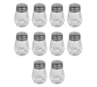 BRIGHTFUFU Lot de 10 Bouteilles de Poivre et Porte-Condiments en Verre Trous, Mini Shakers à Sel Pratiques pour Barbecue, Rangement Facile des Assaisonnements