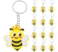 BRIGHTFUFU Lot de 24 Porte-clés Mignons Abeille en Alliage de Zinc et Pvc, Faciles à Transporter et Nettoyer, Ambiance Estivale Lors D'une Fête D'anniversaire Garçon et Filles