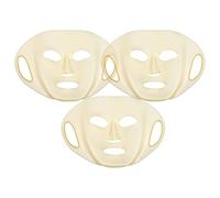 BRIGHTFUFU Lot de 3 Masques Faciaux Réutilisables en Silicone Extensible Crochet D’Oreille Couvre-Masque Facial Doré Applicateur pour Soins du Visage et Hydratation Optimale Lavable et