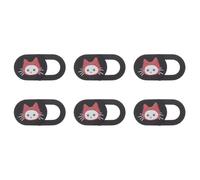 BRIGHTFUFU Lot de 6 Cache-webcams en Plastique Noir Rideau Coulissant Anti-Regard pour Ordinateur Portable, Tablette et PC Tout-en-Un, Protection Vie Privée