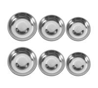 BRIGHTFUFU Lot de 6 Petites Assiettes à Sauce en Acier Inoxydable, 3 Tailles, Plat à Trempette Polyvalent pour Apéritif et Sauces, Vaisselle Maison Pratique et Élégante