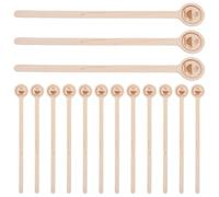 BRIGHTFUFU Lot de Bâtonnets avec Extrémités Rondes Beige 100 Pièces Mélangeurs en Bois Agitateurs à Café Réutilisables et Emballés Individuellement pour Bureaux et Cafés