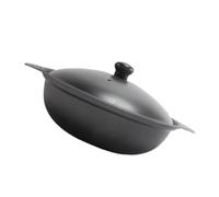 BRIGHTFUFU Marmite en Fonte et Terre Cuite 18 CM avec Couvercle en Fer pour Riz au Poulet Braisé Cocotte Cuisson Maison Résistante à la Chaleur Casserole pour Cuisson Mijotée et Braisage