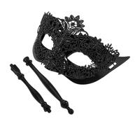 BRIGHTFUFU Masque de Mascarade en Dentelle à Bâton, Noir, pour Femmes