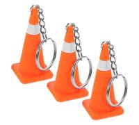 BRIGHTFUFU Mini Porte-clés Cône de Signalisation Accessoire Portable et Polyvalent en Silicone Lot de 3 Orange pour Fête à Thème