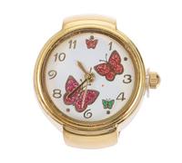 BRIGHTFUFU Montre à Doigt Décorative Or en Métal, Grands Chiffres, Motif | Bijou Simple et Pratique, Lecture Rapide de L’heure, pour Tous les Styles, Finition Métal Solide