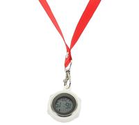 BRIGHTFUFU Montre de Poche Infirmière Électronique Numérique Rouge Légère | Précision de Temps, Design Porte-clés, Silicone et Plastique, pour Infirmière, Nurse's Day, Nurse's Week