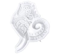 BRIGHTFUFU Moule en Silicone Moule à Tête D'éléphant Blanc, Souple et Résistant, Adapté pour Loisirs Créatifs et Suspensions Murales DIY
