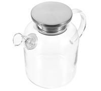 BRIGHTFUFU Pichet à Eau en Verre Distributeur D'eau Cuisine Sain et Transparent 1,6l Couvercle Récipient Résistant la Chaleur pour Boissons Fraîches