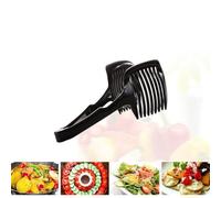 BRIGHTFUFU Pince de Découpe Multifonction 4 Pièces Noire, Trancheuse à Légumes Manuelle pour Tomates, Citrons et Fruits, Pince Alimentaire Portable la Cuisine Maison, Outil Coupe-tomates