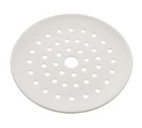 BRIGHTFUFU Plaque de Cuisson Vapeur Ronde en Céramique Blanche 18 Cm à 18 Trous, Assiette Multifonction pour Raviolis, Légumes et Fruits, Vaisselle Ménagère Écologique et Solide, Accessoire