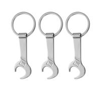 BRIGHTFUFU Porte-clés Décapsuleur Mini Clé à Molette en Métal Argenté 3 Pièces, Objet Pratique et Utile pour Hommes et Femmes, Accessoire Unique pour Ouvrir Bouteilles