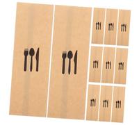 BRIGHTFUFU Porte-couverts en papier kraft 100pcs jetables et sanitaires, housse à couverts pour hôtels, pratique pour fourchettes, couteaux et cuillères