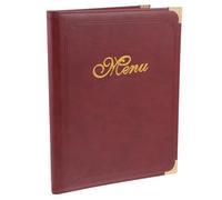 BRIGHTFUFU Porte-menus en Cuir Pu Coins Arrondis et Toucher Confortable, Carnet de Menus Simple et Esthétique pour Restaurant et Hôtel